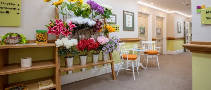 Corridor with Dementia Florist Stand Seating